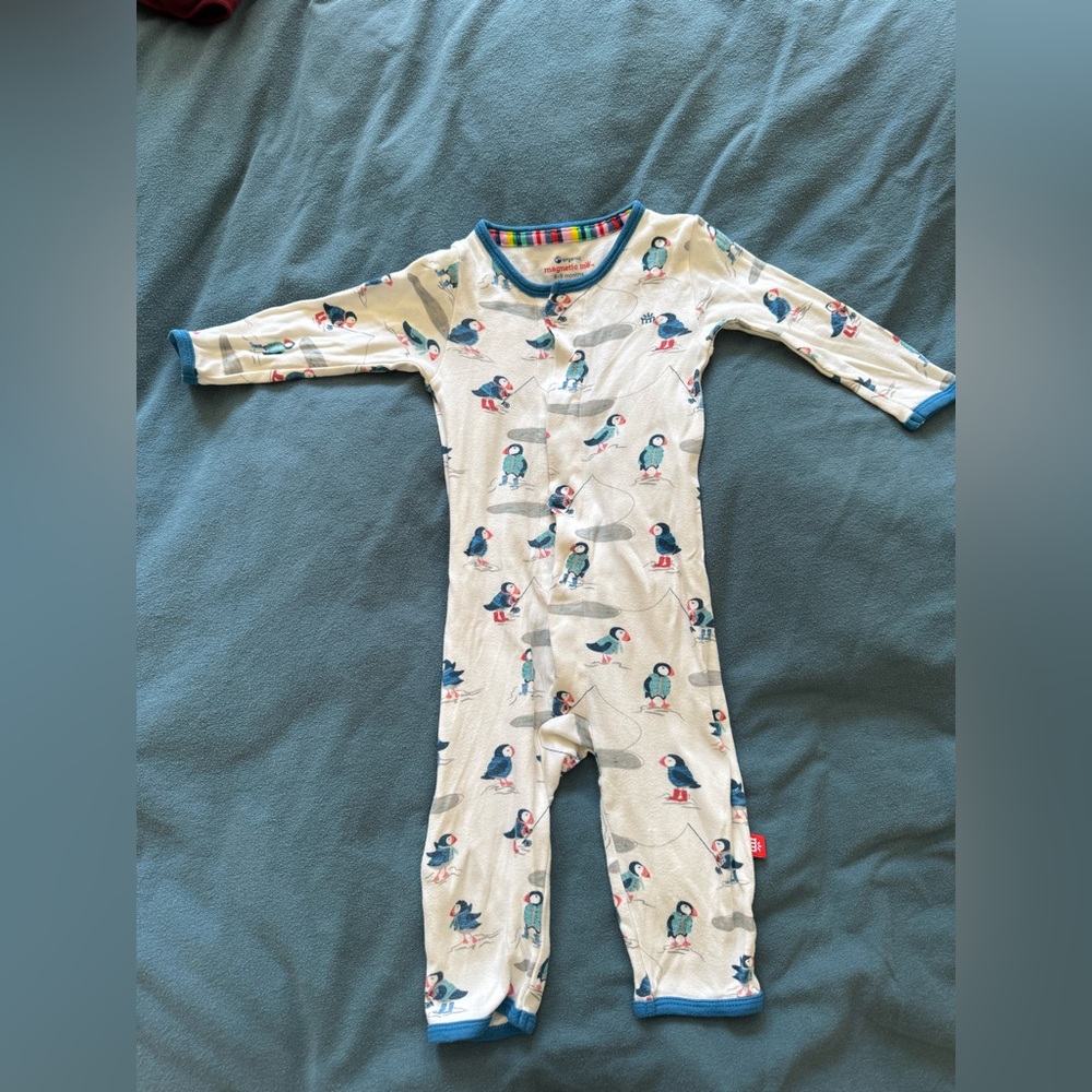 Magnetic Me Stud Puffin Organic Cotton Coverall Pajama 6-9 month